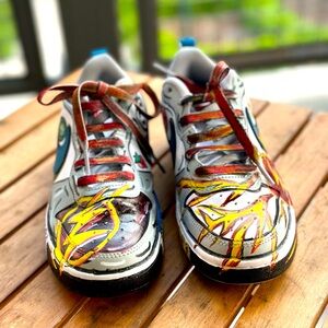 Nike sneakers youth handpainted Flash themed size US 5Y